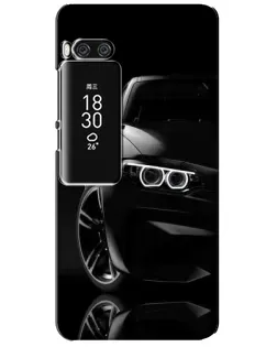 Чехол для Meizu Pro 7 Plus с картинкой «Черная BMW — профиль»