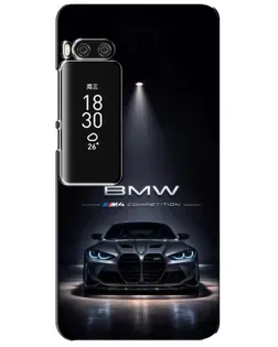 Чехол для Meizu Pro 7 Plus с картинкой «BMW сквозь ночной город»