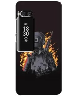 Чехол для Meizu Pro 7 Plus с картинкой «PUBG — огненный силуэт»