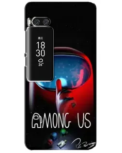 Чохол для Meizu Pro 7 Plus з картинкою «Червоний імпостер — макро»