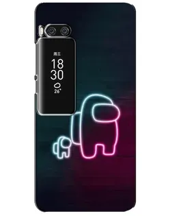 Чехол для Meizu Pro 7 Plus с картинкой «Among Us неон-арт»