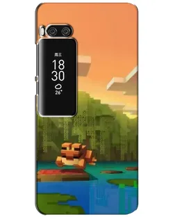 Чехол для Meizu Pro 7 Plus с картинкой «Майнкрафт закат солнца»