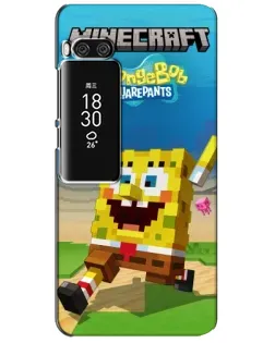 Чехол для Meizu Pro 7 Plus с картинкой «Губка Боб Minecraft»
