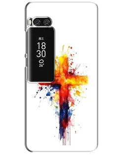 Чехол для Meizu Pro 7 Plus с картинкой «Акварельный крест»