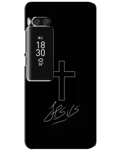 Чехол для Meizu Pro 7 Plus с картинкой «Графический крест Jesus»