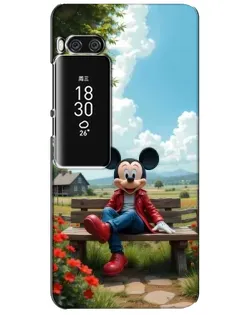 Чехол для Meizu Pro 7 Plus с картинкой «Микки на скамейке»