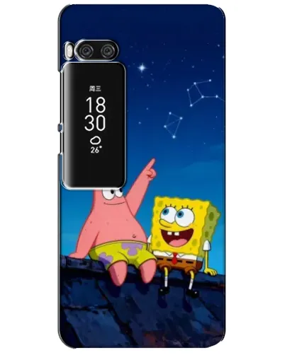 Чехол для Meizu Pro 7 Plus с картинкой «Губка Боб и Патрик ночью»