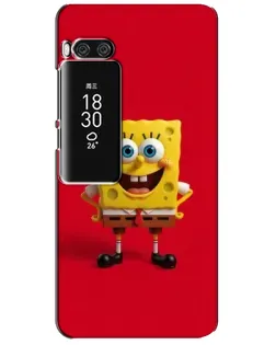 Чехол для Meizu Pro 7 Plus с картинкой «Спанч Боб на красном»