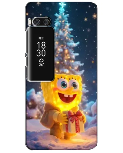 Чехол для Meizu Pro 7 Plus с картинкой «Рождественский Спанч Боб»