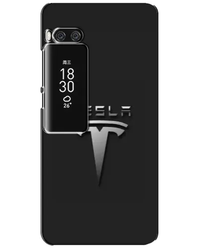 Чехол для Meizu Pro 7 Plus с картинкой «Стальной логотип Tesla»