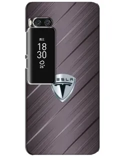 Чехол для Meizu Pro 7 Plus с картинкой «Металлическая текстура Tesla»