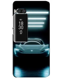Чехол для Meizu Pro 7 Plus с картинкой «Tesla в неоне»