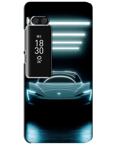 Чехол для Meizu Pro 7 Plus с картинкой «Tesla в неоне»
