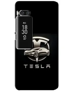 Чехол для Meizu Pro 7 Plus с картинкой «Tesla — серебристое авто»