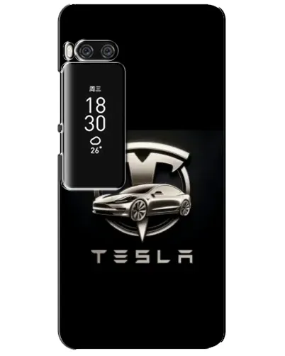 Чехол для Meizu Pro 7 Plus с картинкой «Tesla — серебристое авто»