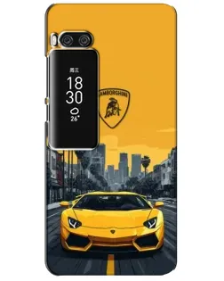 Чехол для Meizu Pro 7 Plus с картинкой «Желтый Lamborghini город»