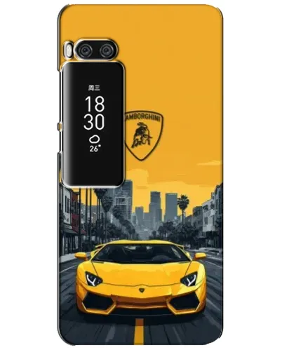 Чехол для Meizu Pro 7 Plus с картинкой «Желтый Lamborghini город»