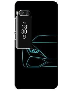 Чехол для Meizu Pro 7 Plus с картинкой «Голубой силуэт Lamborghini»