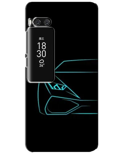 Чехол для Meizu Pro 7 Plus с картинкой «Голубой силуэт Lamborghini»