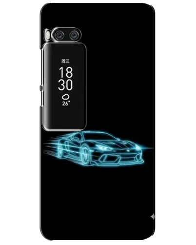 Чехол для Meizu Pro 7 Plus с картинкой «Неоновый контур Lamborghini»