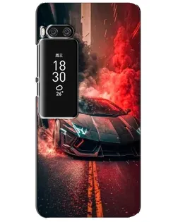 Чехол для Meizu Pro 7 Plus с картинкой «Lamborghini красный дым»