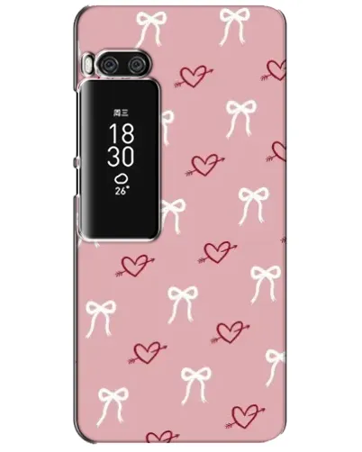 Чехол для Meizu Pro 7 Plus с картинкой «Сердца и банты»