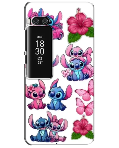 Чехол для Meizu Pro 7 Plus с картинкой «Стикеры Stitch и Angel»