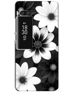 Чехол для Meizu Pro 7 Plus с картинкой «Монохромные астры»