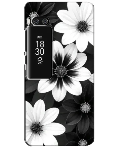 Чехол для Meizu Pro 7 Plus с картинкой «Монохромные астры»
