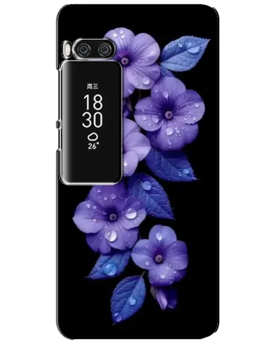 Чехол для Meizu Pro 7 Plus с картинкой «Фиолетовые цветы с росою»