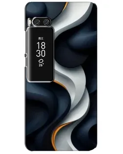 Чехол для Meizu Pro 7 Plus с картинкой «Объемные черно-белые ленты» Чехол для Meizu Pro 7 Plus с картинкой «Объемные черно-белые ленты»