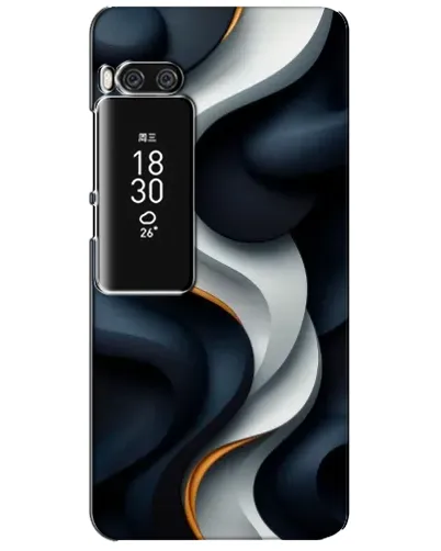 Чехол для Meizu Pro 7 Plus с картинкой «Объемные черно-белые ленты» Чехол для Meizu Pro 7 Plus с картинкой «Объемные черно-белые ленты»
