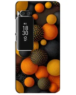 Чехол для Meizu Pro 7 Plus с картинкой «Объемные оранжевые сферы»