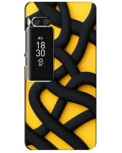 Чехол для Meizu Pro 7 Plus с картинкой «Черное желтое переплетение»