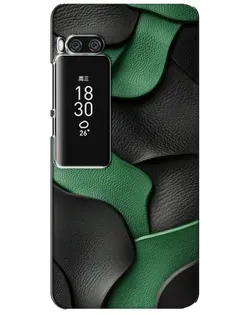 Чехол для Meizu Pro 7 Plus с картинкой «Зеленые кожаные волны»