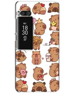 Чехол для Meizu Pro 7 Plus с картинкой «Стикерпак с капибарами»