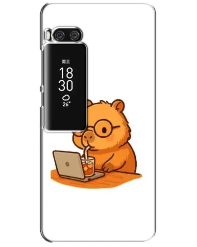Чехол для Meizu Pro 7 Plus с картинкой «Капибара с ноутбуком»