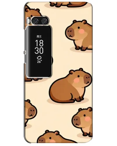 Чехол для Meizu Pro 7 Plus с картинкой «Паттерн милых капибар»