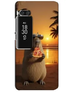 Чехол для Meizu Pro 7 Plus с картинкой «Капибара с пиццей»