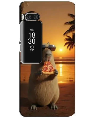 Чехол для Meizu Pro 7 Plus с картинкой «Капибара с пиццей»