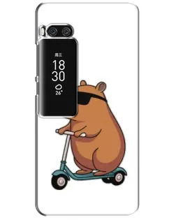 Чехол для Meizu Pro 7 Plus с картинкой «Капибара на самокате»