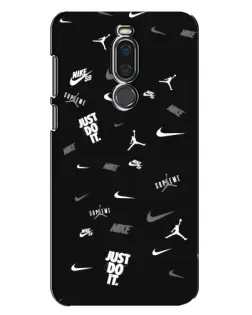 Чехол для Meizu X8 с картинкой «Nike Black Pattern»