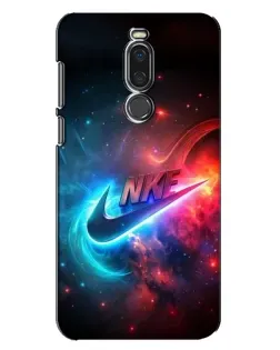 Чехол для Meizu X8 с картинкой «Огненный логотип Nike»