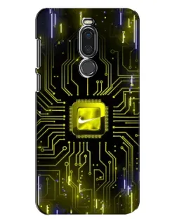Чехол для Meizu X8 с картинкой «Nike — золотая искра»
