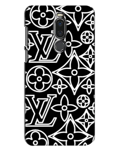 Чехол для Meizu X8 с картинкой «Черно-белый узор LV»