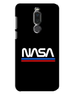 Чехол для Meizu X8 с картинкой «NASA — классика Red Blue»
