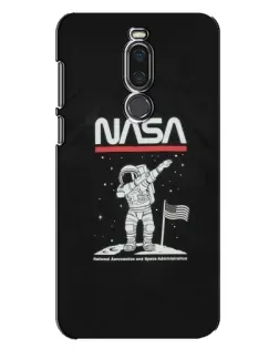 Чехол для Meizu X8 с картинкой «NASA — шагаем по Луне»