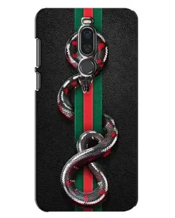 Чехол для Meizu X8 с картинкой «Gucci — змея на полосе»