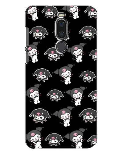 Чехол для Meizu X8 с картинкой «Черный паттерн Kuromi»