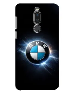 Чехол для Meizu X8 с картинкой «BMW — неоновое сияние»